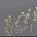 Multiple Human Skeletons Running In Dynamic Motion Sequence 3D Rendering 3d model