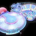 Colorful Indoor Playground With Slides Trampoline Transparent Bubble Installations And Circular Design