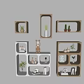 Nordic Solid Wood Storage Cabinet Bookshelf Display Cabinet Storage Rack French Side Cabinet Display Cabinet Cave Cabinet Square Storage 3d model