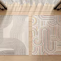 modern square carpet striped fabric carpet 3d model