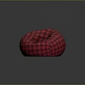 Cozy Red And Black Plaid Bean Bag Chair For Modern Living Room Furniture