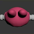 Cute 3D Cartoon Game Movie Character With Pink Bunny Ear Hat And White Body