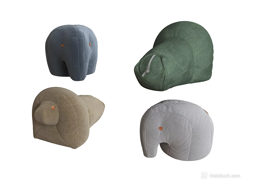 Irregular Shaped Sofas with Animal Inspired Designs Various Colors and Soft Fabric Upholstery 3d model 