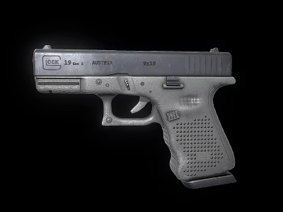 Modern Semi Automatic Pistol With Perforated Grip And Metal Slide For Tactical Defense 3d model