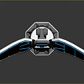 Modern NOR Tech Device With Symmetric Black Panels And Blue Illuminated Edges