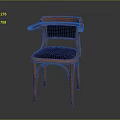 Elegant Classic Wooden Chair With Curved Armrests And Black Cushion Design