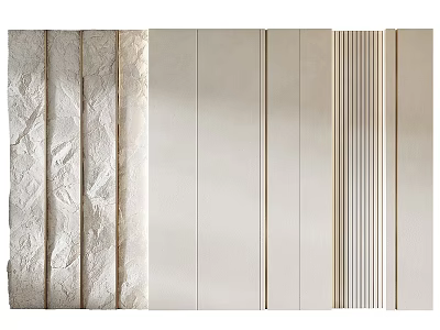 Modern Background Wall Design With Textured Smooth And Striped Patterns For Interior Decor 3d model