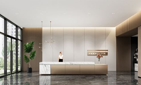 Modern Front Desk Company Front Desk 3d model