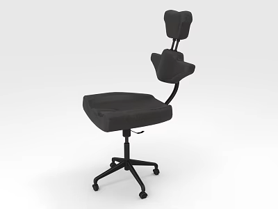 Black Single Office Chair With High Back Armrests And Swivel Wheels 3d model
