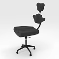 Black Single Office Chair With High Back Armrests And Swivel Wheels