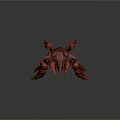 Red Spiked Fiery Lava Game Movie Character With Multi Legged Fantasy Design