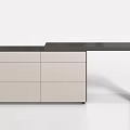 Modern Dressing Table with Dark Top and Light Cabinet Drawers and Countertop