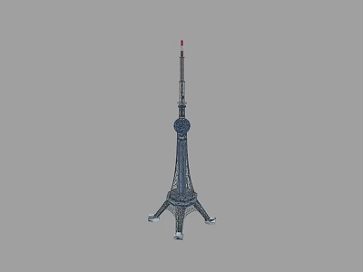 Modern Office Building Tower Structure With Spherical Design And Spire Top 3d model