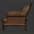 Classic Style Three Seater Sofa With Tufted Design Carved Details And Accent Pillows