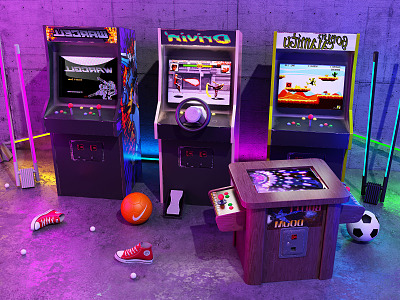 Industrial LOFT game machine vintage game machine 3d model