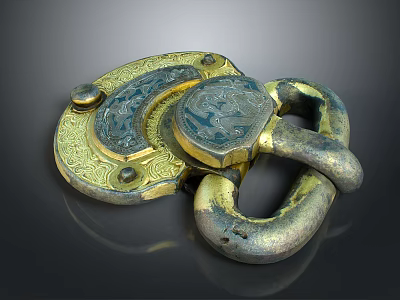 Intricate Metal Sculpture Carving With Ornate Ring Design And Decorative Patterns 3d model