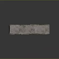Gray Brick Wall with Green Moss Rough Texture and Neatly Arranged Bricks on Dark Reflective Surface