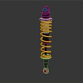 Durable Automotive Shock Absorber With Yellow Coil Spring And Black Metal Casing