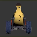 Yellow Banana Shaped Toy Car With Blue Wheels CHILL RIDE Tires And Exhaust Pipe