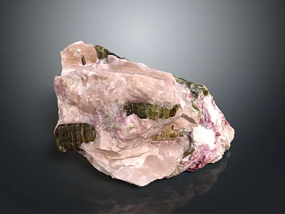 Natural Pink Stone With Wood Like Textures And Irregular Shape 3d model
