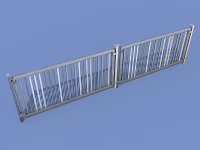 Modern Metal Fence With Vertical Bars For Outdoor Garden And Yard Use 3d model
