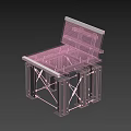 Modern Leisure Chair Featuring Metal Frame Striped Backrest And Sturdy Design