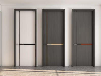 Modern Swing Doors Design With Different Colors And Stylish Handles For Home Interior 3d model