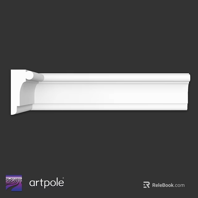 White Decorative Molding Component for Interior Architectural Design and Trim 3d model 