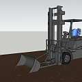 The forklift with retractable shovel is inserted into the pliers without drastic changes of forklift machinery 3d model