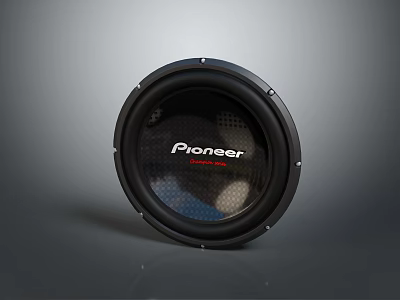 Pioneer High Quality Subwoofer Audio Device With Black Circular Design And Powerful Bass 3d model
