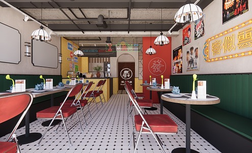 Retro Restaurant Internet Celebrant Nostalgic Restaurant Hong Kong Style Restaurant 3d model