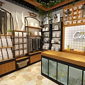 Cel Specialty Store Interior With Clothing Displays Wooden Shelves Green Plants And Pendant Lights