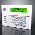 White Security Alarm Control Panel With Numeric Keypad Ready to Arm Status