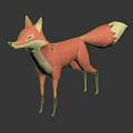 Stylized Orange And White Paper Craft Fox With Red Legs And Tail