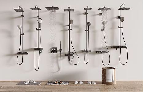 Modern Shower Embedded Hidden Shower 3d model