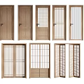 Japanese-style swing door 3d model
