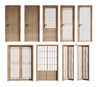 Japanese-style swing door 3d model