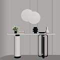 Light Luxury End View Table Entrance Cabinet 3d model