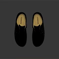 Black Leather Lace Up Shoes With Yellow Lining And Comfortable Casual Style