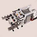 Smart Machine Featuring Metal Structure Mechanical Components Red Details And Precision Design 3d model