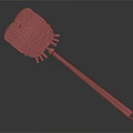 Red Silicone Kitchen Spatula With Crossed Lines And Long Handle Design 3d model