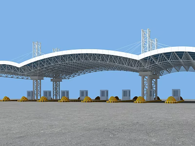High-speed toll station 3d model