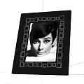 Black Photo Frame With Square Decorative Border And Modern Design For Home