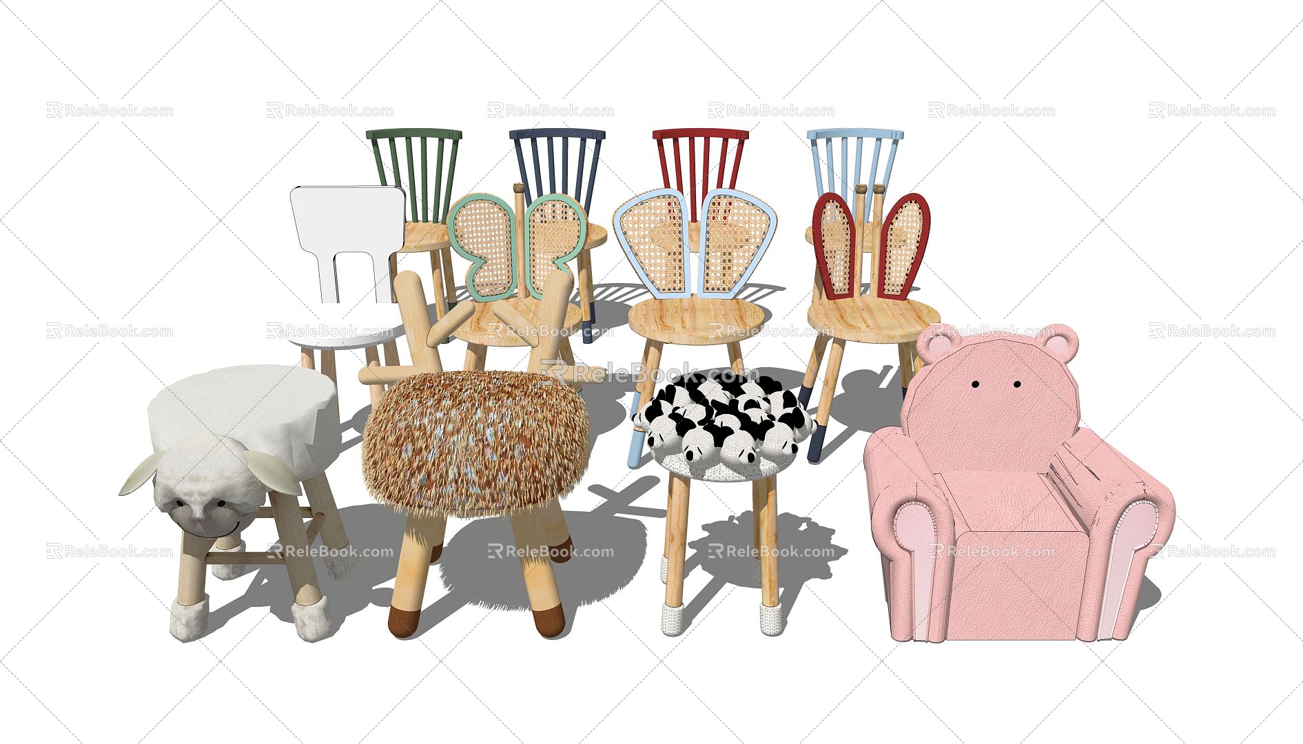 Modern children's chair 3d model