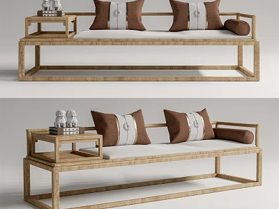 New Chinese-style Lohan Bed 3d model
