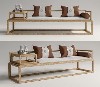 New Chinese-style Lohan Bed 3d model