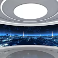 Advanced Technology Exhibition Hall With Futuristic Digital Displays And Interactive Exhibits
