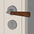 Wooden And Metal Door Handle With Modern Design On Interior Door