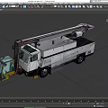 White Terex Utility Truck With Mechanical Arm And Service Equipment 3d model