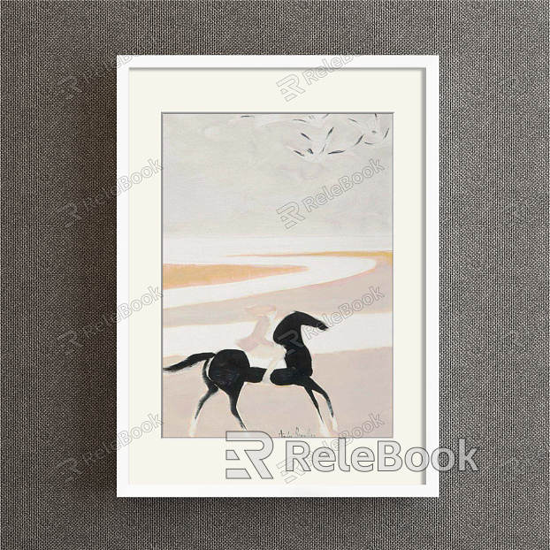 New Chinese Animal Painting Black and White Living Room Horse model